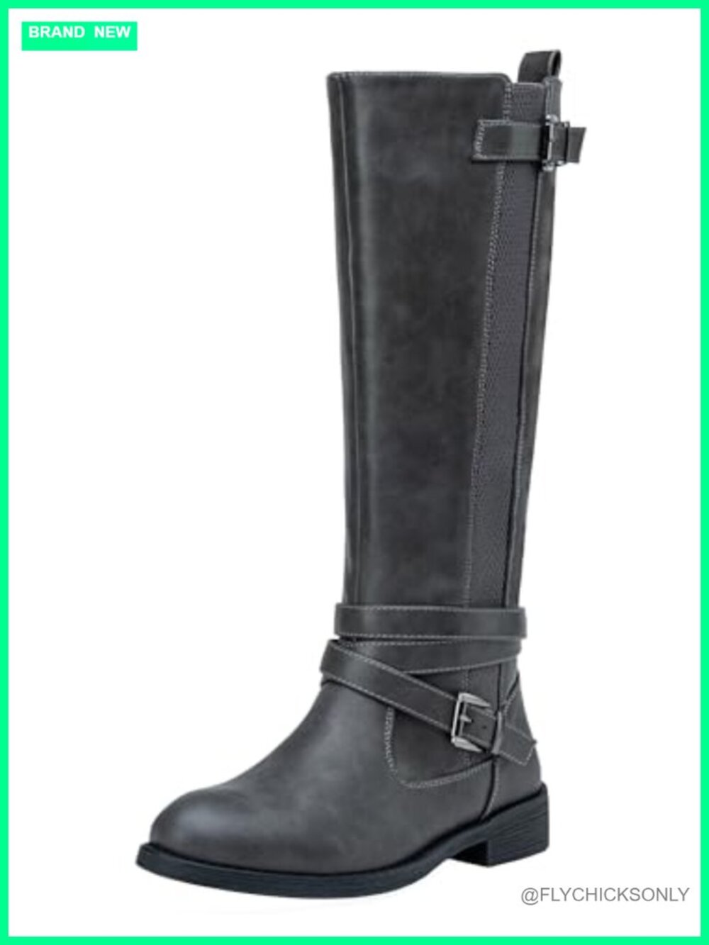 Vepose Women's Knee High Riding Boots Faux Leather Low Heel Tall Boots with